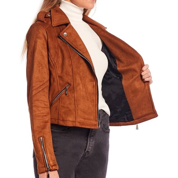 ❌SOLD Jou Jou Bonded Suede Moto Jacket - Picture 3 of 9